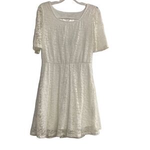 BY & BY Women’s Lace Cut-Out Dress Cream Size Large